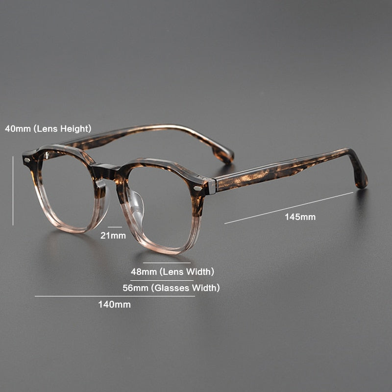 Gatenac Unisex Full Rim Square Acetate EyeglassesGxyj1093 Full Rim Gatenac