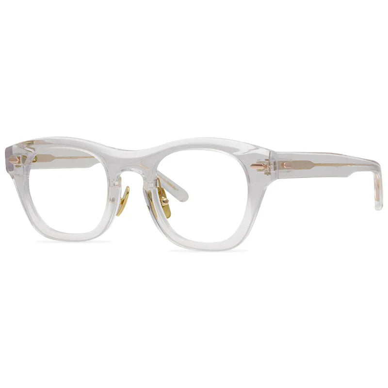Black Mask Unisex Full Rim Acetate Square Eyeglasses 9558 Full Rim Black Mask Clear