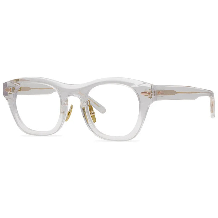 Black Mask Unisex Full Rim Acetate Square Eyeglasses 9558 Full Rim Black Mask Clear