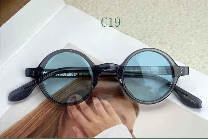 Yujo Unisex Full Rim Round Acetate Sunglasses 4225s Sunglasses Yujo C19 CHINA