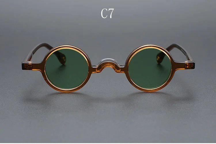 Yujo Unisex Full Rim Small Round Acetate Polarized Sunglasses 2534 Sunglasses Yujo C7 CHINA