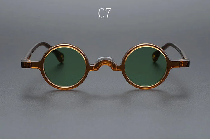 Yujo Unisex Full Rim Small Round Acetate Polarized Sunglasses 2534 Sunglasses Yujo C7 CHINA