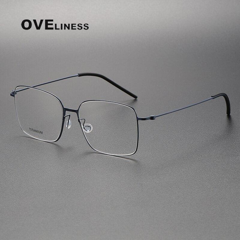 Oveliness Unisex Full Rim Square Titanium Eyeglasses 5535 Full Rim Oveliness blue  