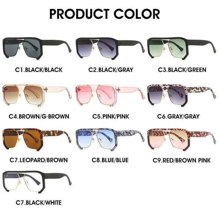 CCspace Unisex Semi Rim Square Tr 90 UV400 Sunglasses 56217 Sunglasses CCspace Sunglasses