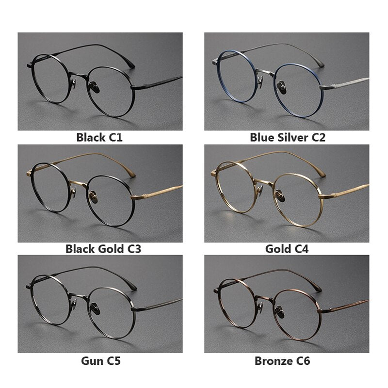 Oveliness Unisex Full Rim Round Titanium Eyeglasses 4921145 Full Rim Oveliness