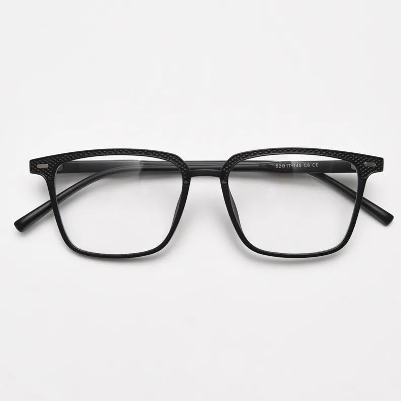 CCspace Unisex Full Rim Square Tr 90 Titanium Eyeglasses 56902 Full Rim CCspace C6SandBlack