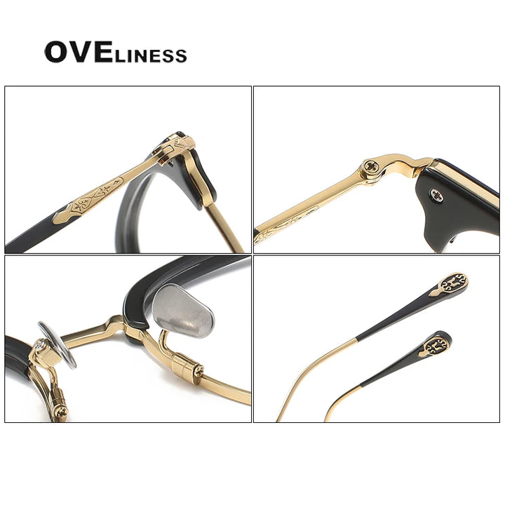 Oveliness Unisex Full Rim Square Titanium Eyeglasses 809901 Full Rim Oveliness   
