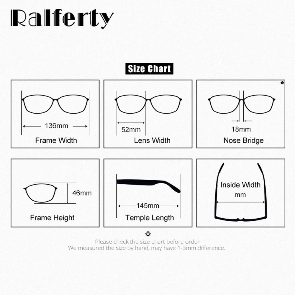 Ralferty Unisex Full Rim Polygon Titanium Eyeglasses R6224 Full Rim Ralferty