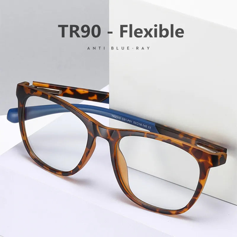 Kocolior Unisex Full Rim Square Tr 90 Hyperopic Reading Glasses 2310 Reading Glasses Kocolior