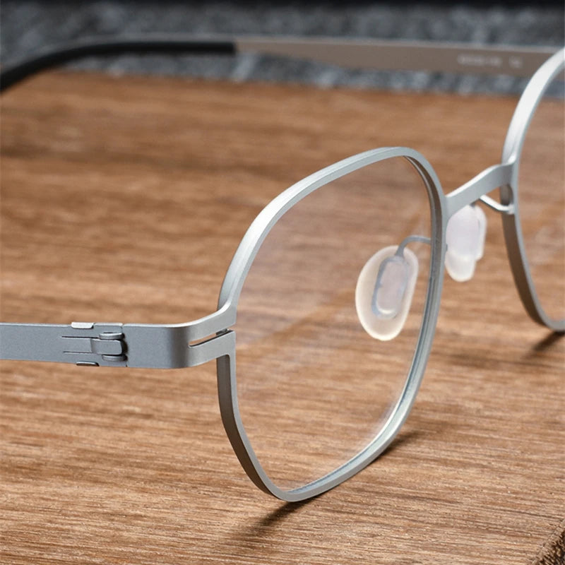 Black Mask Unisex Full Rim Polygon Oval Titanium Eyeglasses S993 Full Rim Black Mask