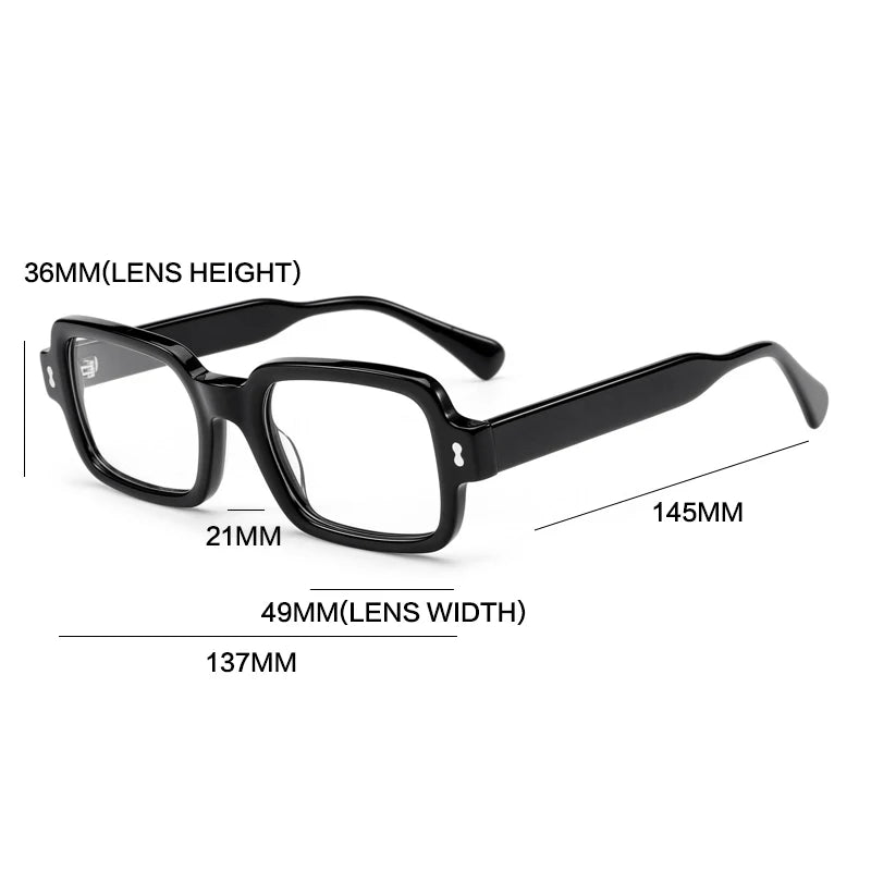 Gatenac Unisex Full Rim Square Acetate Eyeglasses Gxyj-1179 Full Rim Gatenac