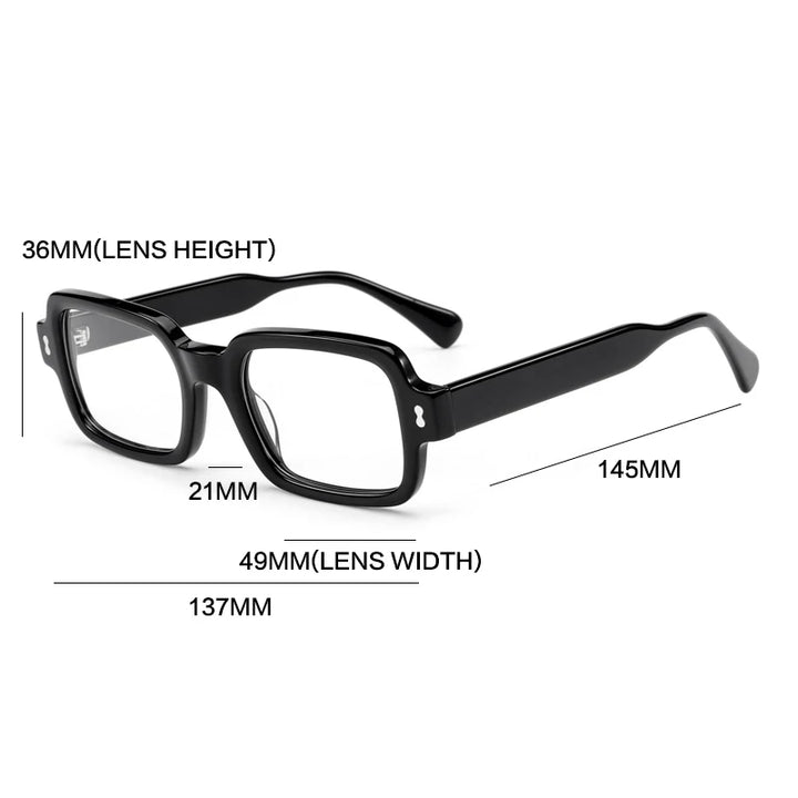 Gatenac Unisex Full Rim Square Acetate Eyeglasses Gxyj-1179 Full Rim Gatenac