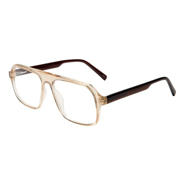 Gatenac Unisex Full Rim Square Acetate Eyeglasses Gxyj1133 Full Rim Gatenac Pink Coffee