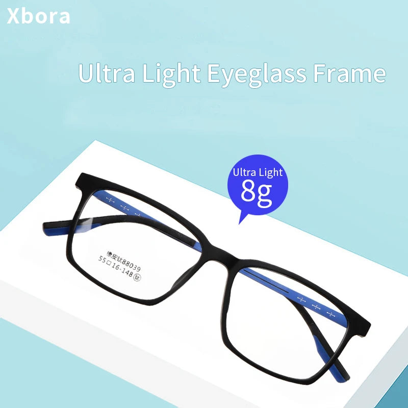 Xbora Unisex Full Rim Square Tr 90 Titanium Eyeglasses 88039