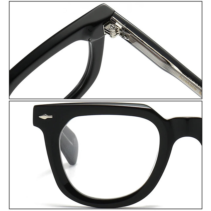 Black Mask Unisex Full Rim Square Acetate Eyeglasses 2447 Full Rim Black Mask