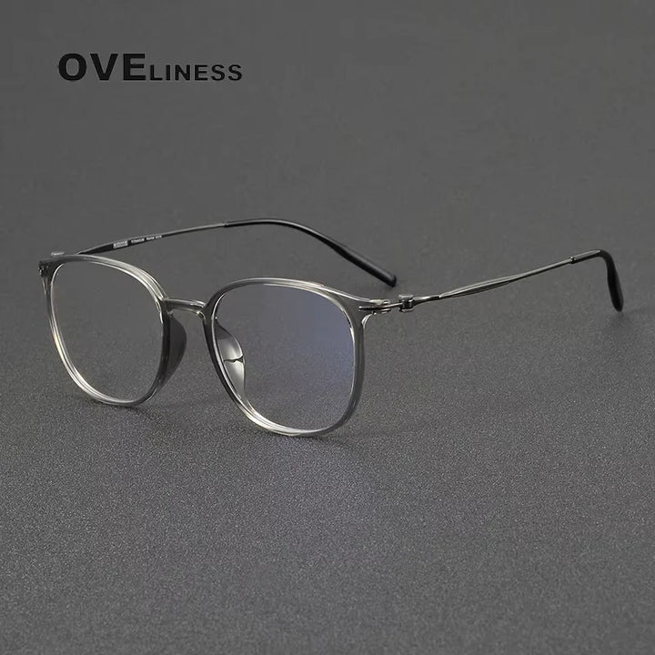 Oveliness Women's Full Rim Square Acetate Titanium Eyeglasses 28663