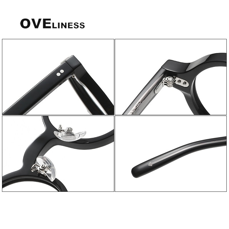 Oveliness Unisex Full Rim Roun Acetate Eyeglasses 005 Full Rim Oveliness