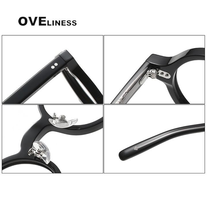 Oveliness Unisex Full Rim Roun Acetate Eyeglasses 005 Full Rim Oveliness