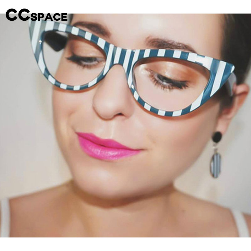 CCspace Women's Full Rim Cat Eye Acetate Eyeglasses 56373 Full Rim CCspace