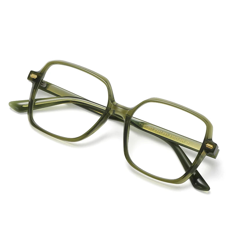 Gmei Women's Full Rim Square Acetate Tr 90 Eyeglasses C907 Full Rim Gmei Optical