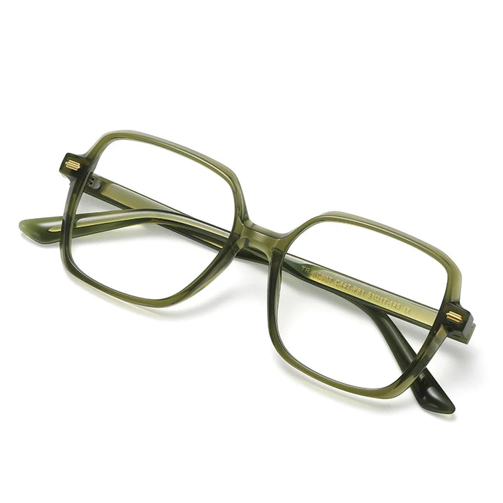 Gmei Women's Full Rim Square Acetate Tr 90 Eyeglasses C907 Full Rim Gmei Optical