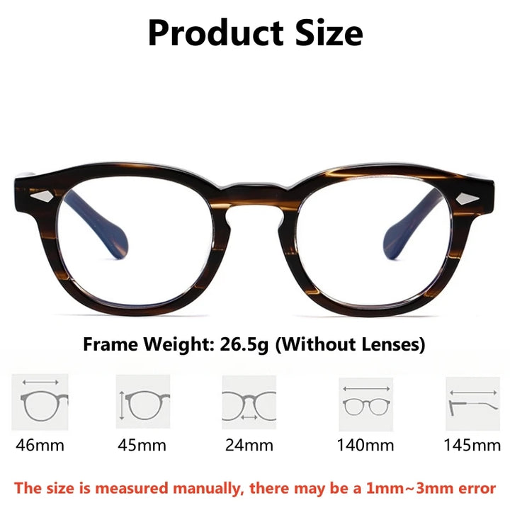 Yimaruili Unisex Full Rim Oval Square Acetate Eyeglasses 56006