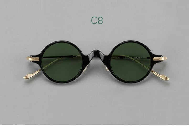 Yujo Unisex Full Rim Round Titanium Acetate Polarized Sunglasses 4128B Full Rim Yujo C8 China