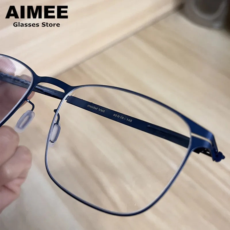 Aimee Unisex Full Rim Square Screwless Steel Eyeglasses 61499