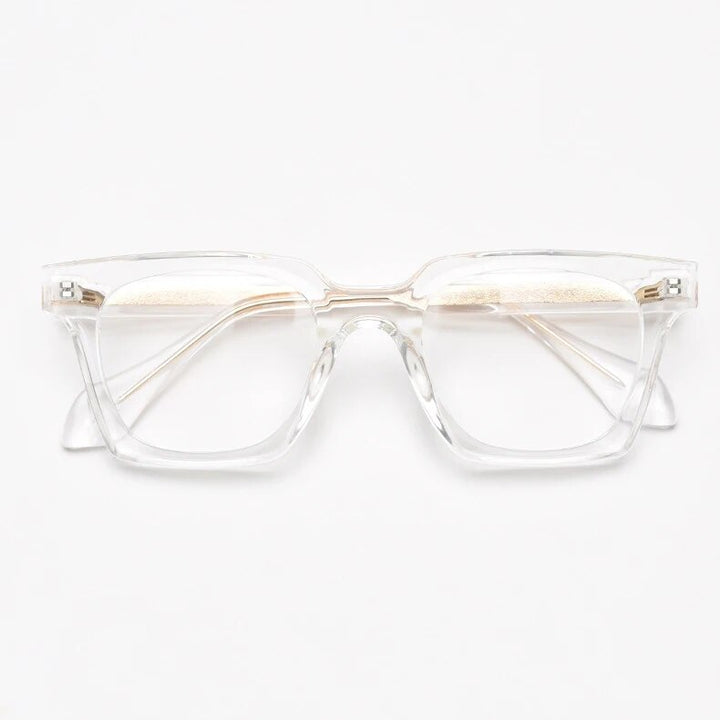 CCspace Unisex Full Rim Square Tr 90 Titanium Eyeglasses 57023 Full Rim CCspace C2Clear