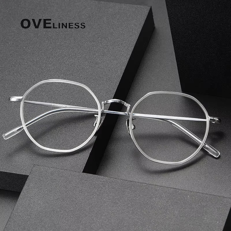 Oveliness Women's Full Rim Flat Top Oval Acetate Titanium Eyeglasses 48514