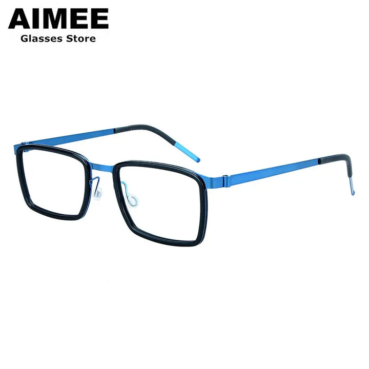 Aimee Unisex Full Rim Square Screwless Titanium Eyeglasses 49711