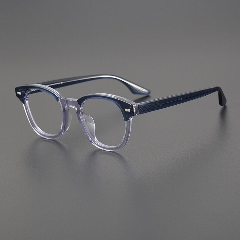 Gatenac Unisex Full Rim Square Acetate Eyeglasses Gxyj1113 Full Rim Gatenac Blue