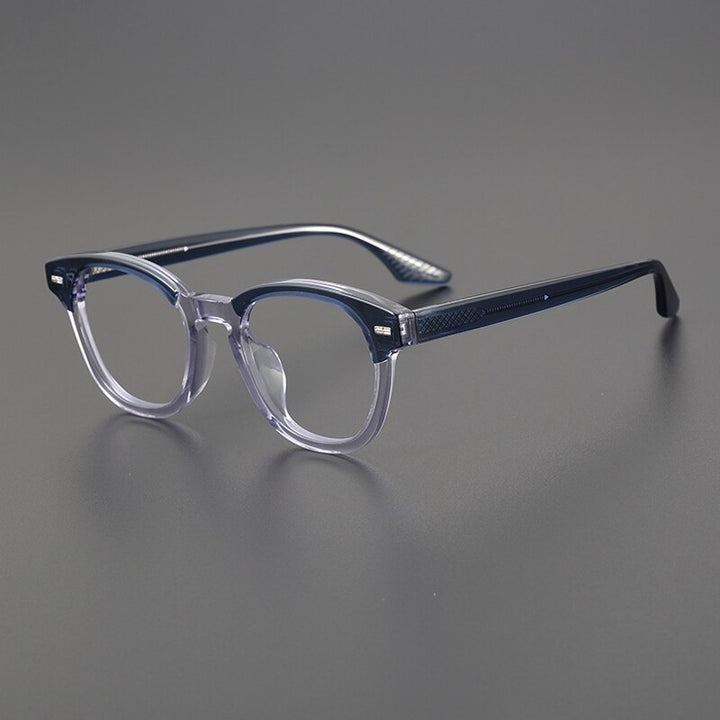 Gatenac Unisex Full Rim Square Acetate Eyeglasses Gxyj1113 Full Rim Gatenac Blue