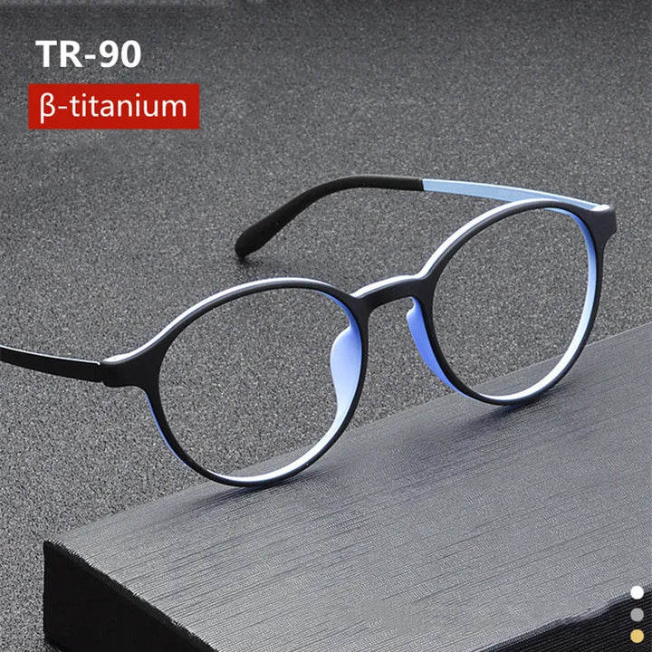 Kocolior Unisex Full Rim Round Tr 90 Titanium Hyperopic Reading Glasses 3050 Reading Glasses Kocolior