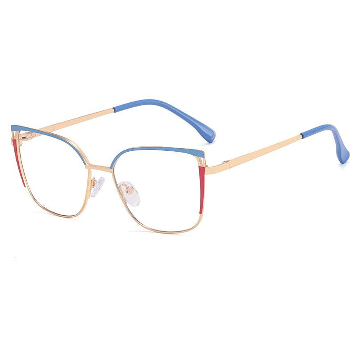 CCspace Unisex Children's Full Rim Square Alloy Eyeglasses 56538 Full Rim CCspace C7Blue