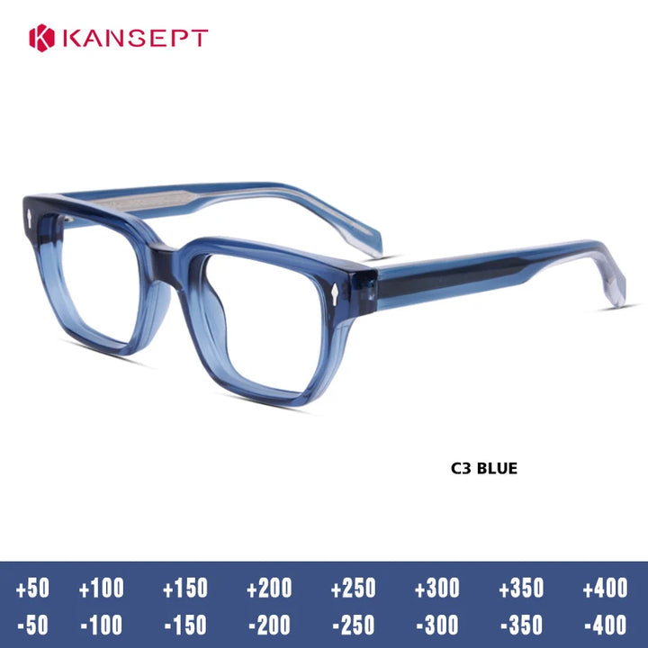 Kansept Unisex Full Rim Square Tr 90 Titanium Reading Glasses 58304