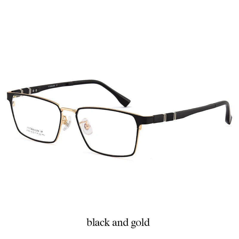 Handoer Unisex Full Rim Big Polygon Square Titanium Eyeglasses 51109