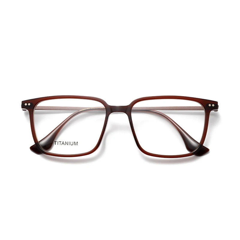 Nobler Unisex Full Rim Square Acetate Titanium Eyeglasses 39697