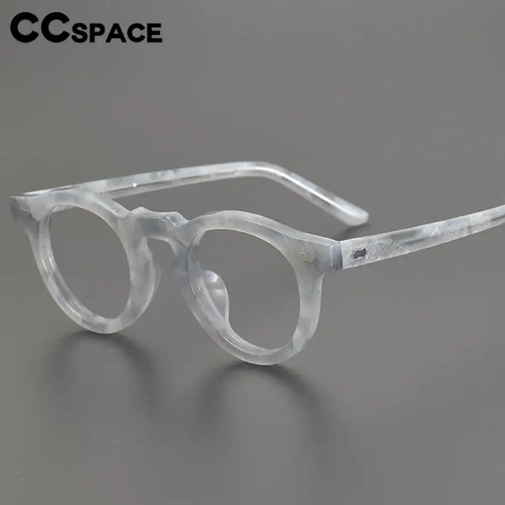 CCspace Unisex Full Rim Round Acetate Eyeglasses 57331 Full Rim CCspace