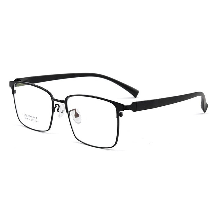 KatKani Men's Full Rim Square Alloy Eyeglasses 5026tx Full Rim KatKani Eyeglasses Black  