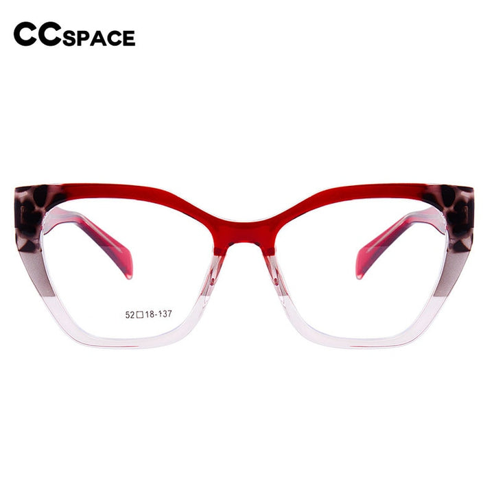 CCspace Unisex Full Rim Square Acetate Eyeglasses 56455 Full Rim CCspace