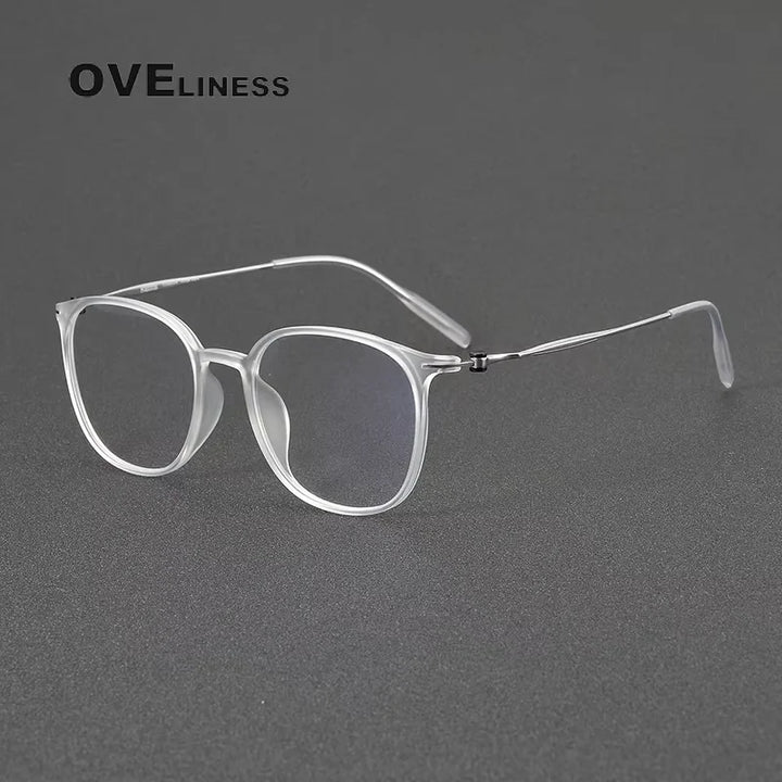 Oveliness Women's Full Rim Square Acetate Titanium Eyeglasses 28663