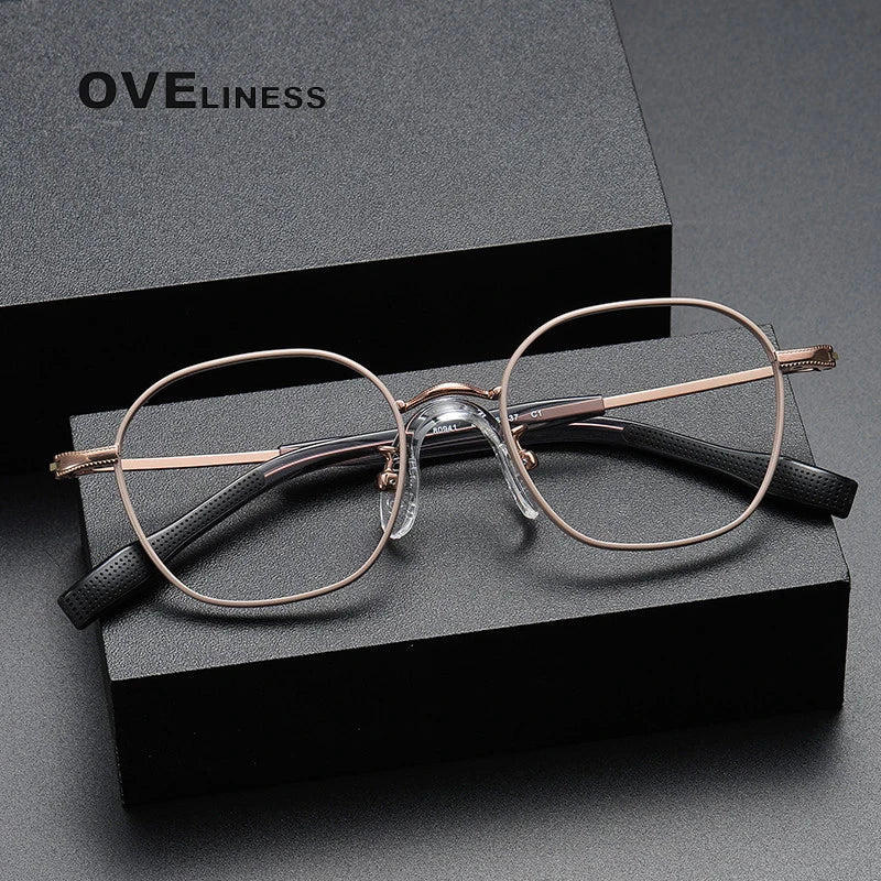 Oveliness Unisex Youth's Full Rim Polygon Titanium Eyeglasses O80941 Full Rim Oveliness