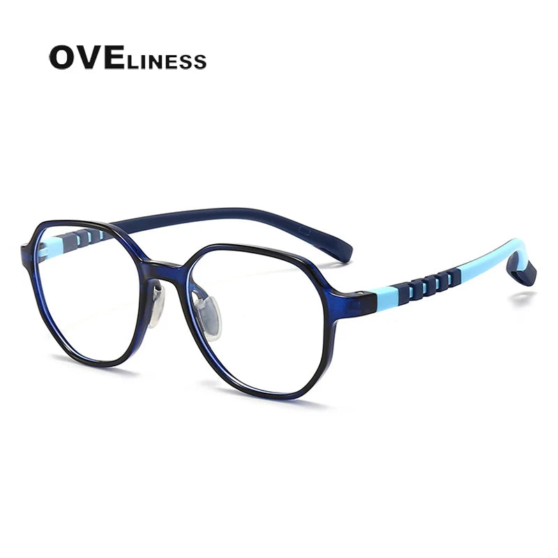 Oveliness Youth Unisex Full Rim Flat Top Oval Tr 90 Titanium Eyeglasses 91032 Full Rim Oveliness   