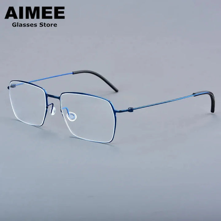 Aimee Unisex Full Rim Square Screwless Titanium Eyeglasses 15509