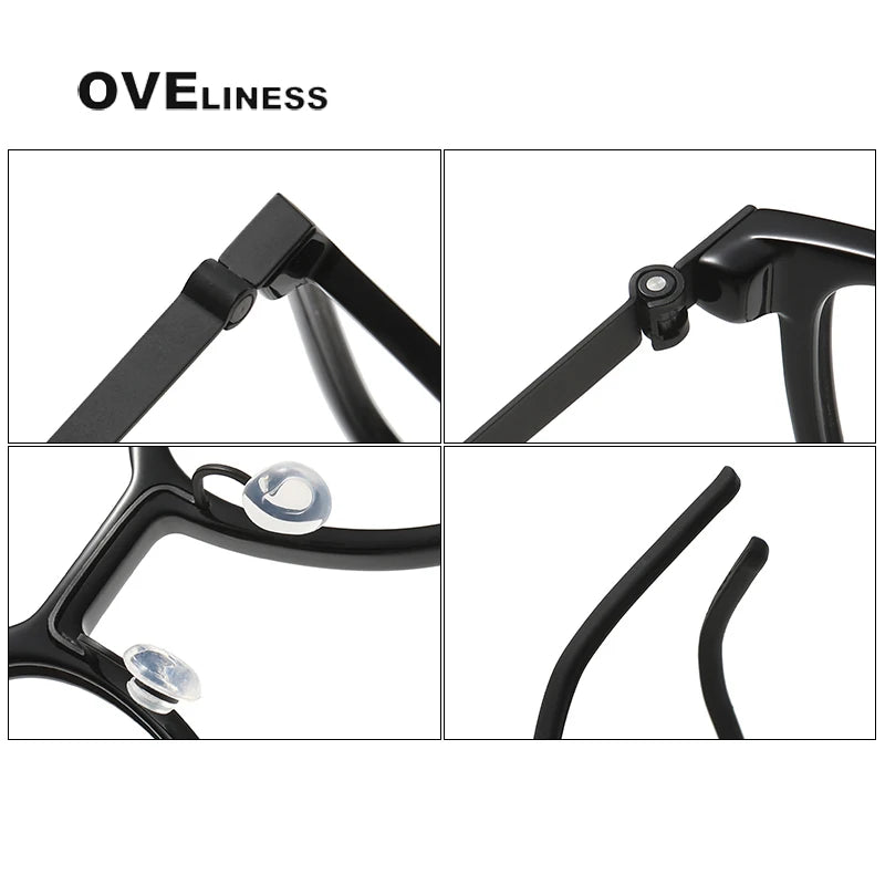 Oveliness Unisex Full Rim Square Acetate Titanium Eyeglasses 1852 Full Rim Oveliness