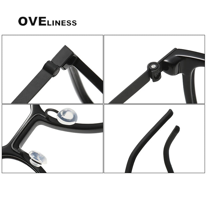 Oveliness Unisex Full Rim Square Acetate Titanium Eyeglasses 1852 Full Rim Oveliness