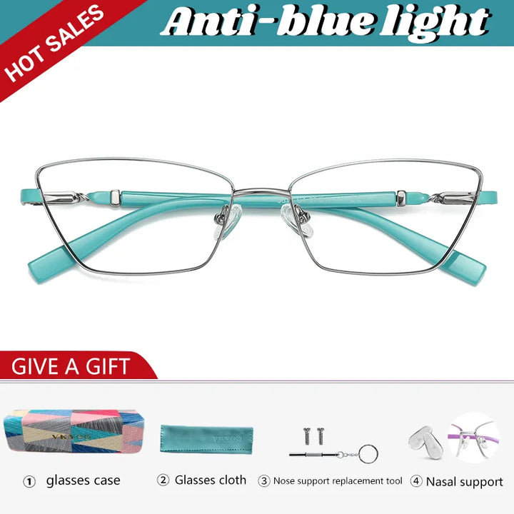 Vicky Unisex Full Rim Square Stainless Steel Reading Glasses 3012 Reading Glasses Vicky FPD3012-C4 Prescription custom