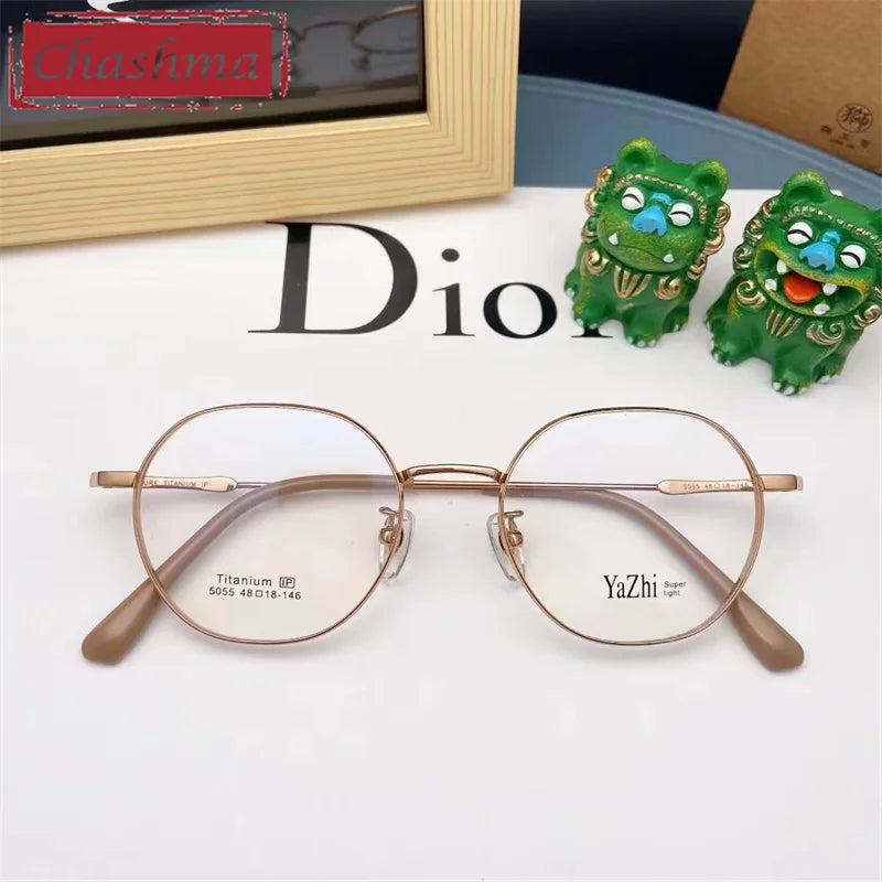 Chashma Unisex Full Rim Flat Top Oval Titanium Eyeglasses 50557