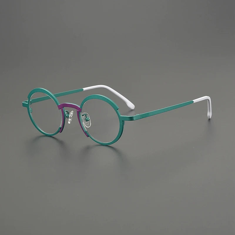 Gatenac Unisex Full Rim Round Titanium Eyeglasses Gxyj5775